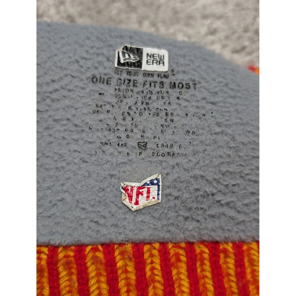 New‎ Era Kansas City Chiefs NFL 100 Anniversary Striped Fleece Lined Beanie Hat